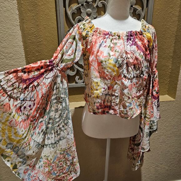 Live for the Truth S Crop Top Stretchy Boho Festival Y2K Clubwear Romanticcore - Picture 13 of 13